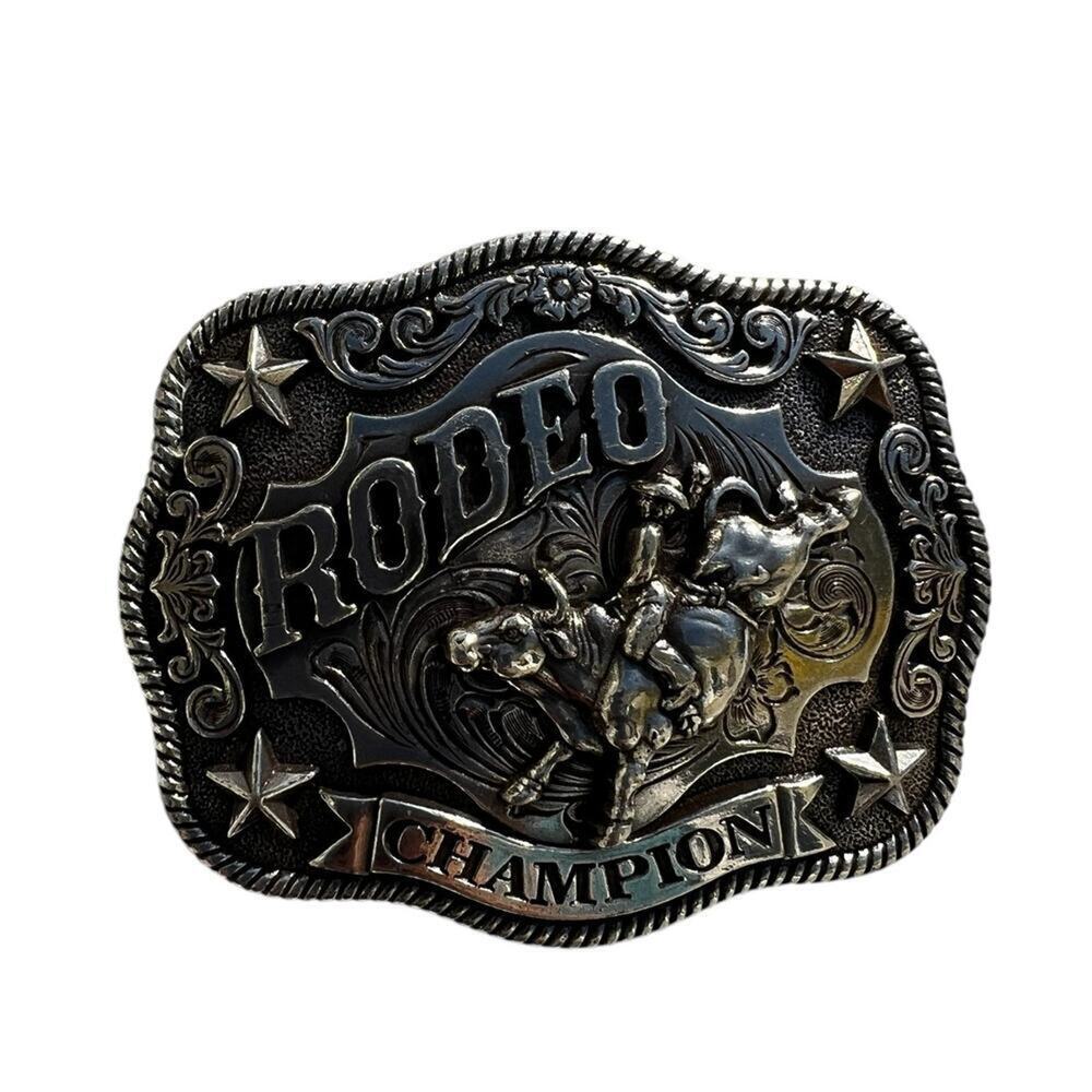 Belt Buckle “RODEO CHAMPION” silver, women's